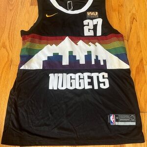 Nike Black Multicolor Denver Nuggets Jersey